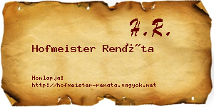 Hofmeister Renáta névjegykártya